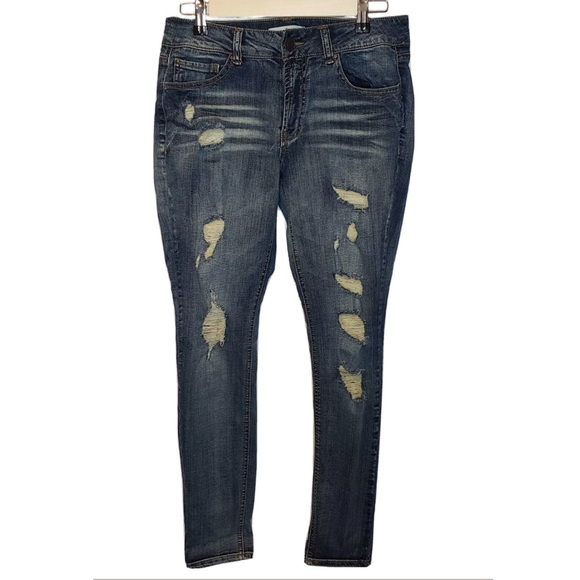 refuge Denim - Refuge Destroyed Distressed Ripped Jeans Denim